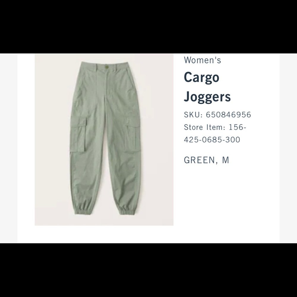 *NEW* Abercrombie & Fitch Cargo Joggers- Green